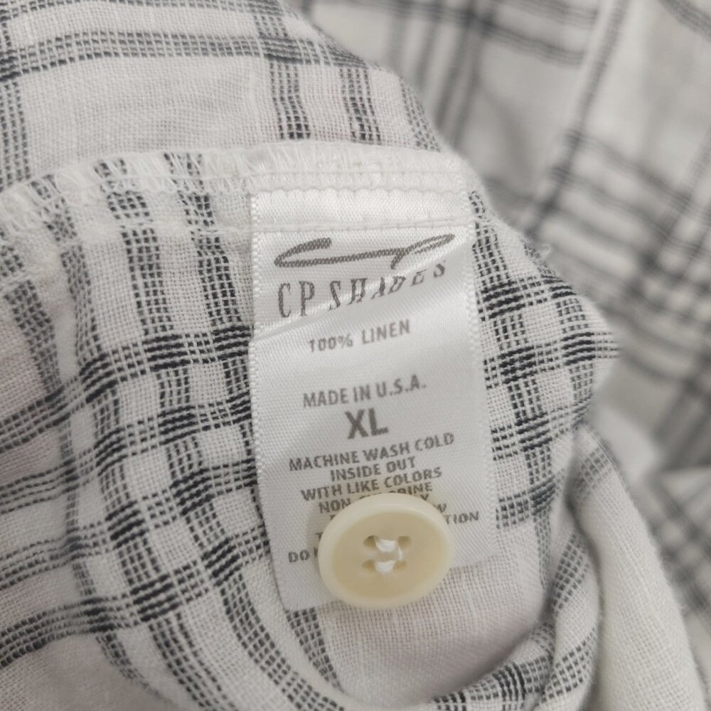 CP Shades White and Gray Plaid Casual Button-Down Shirt XL - Picture 6 of 6